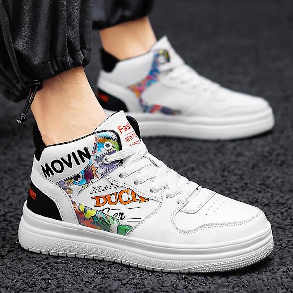 Sneakers för män High-Top Mode High-Top Casual Shoes 2C8922 Orange 41