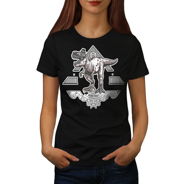 Dinosaur Beast Women Blackt-shirt | Wellcoda XL