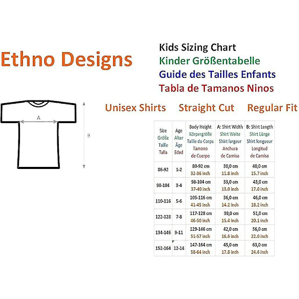 Ethno Designs Kids North American Wildlife T-shirt Wolf Moon Normal Fit L