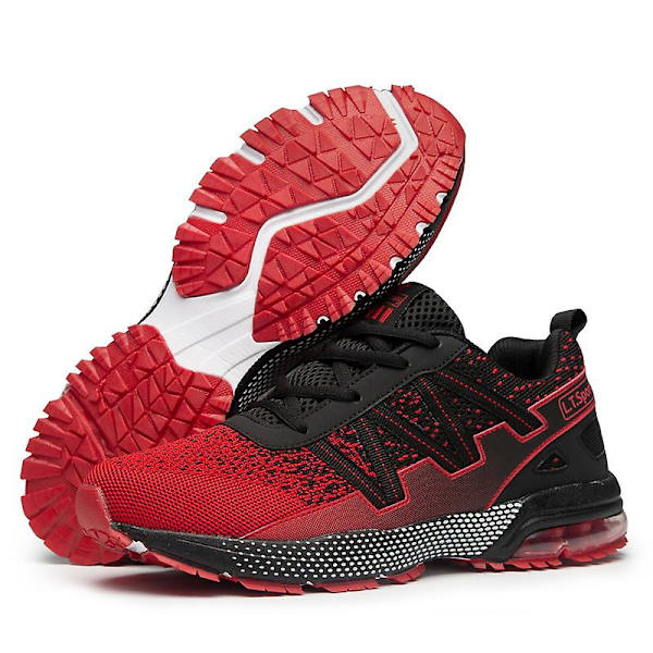 Sportlöparskor för män Andas Slitstarka Sneakers 8901 Red 44