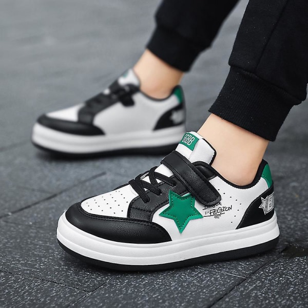 Pojkar Flickor Sneakers Andas Skateboarding Skor Barn Löparskor 2366 BlackGreen 29