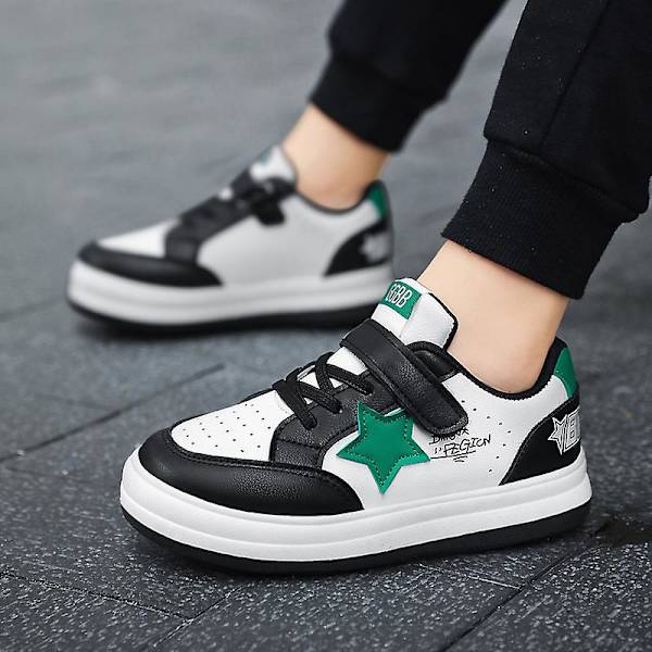 Pojkar Flickor Sneakers Andas Skateboarding Skor Barn Löparskor 2366 BlackGreen 34