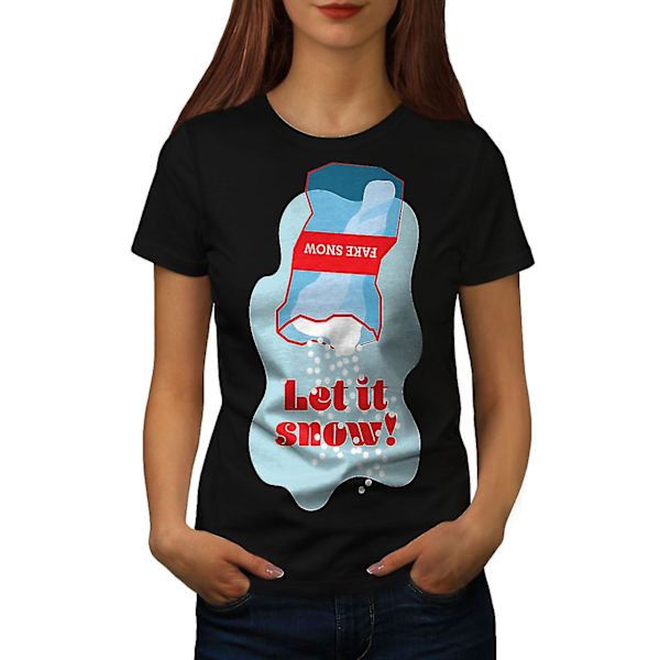 Let It Snow Christmas Women Blackt-shirt XL