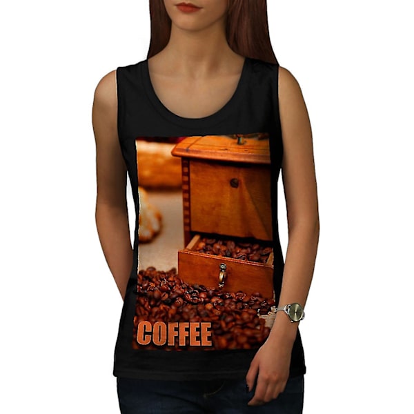 Kaffebönor färska kvinnor Blacktank Top XL