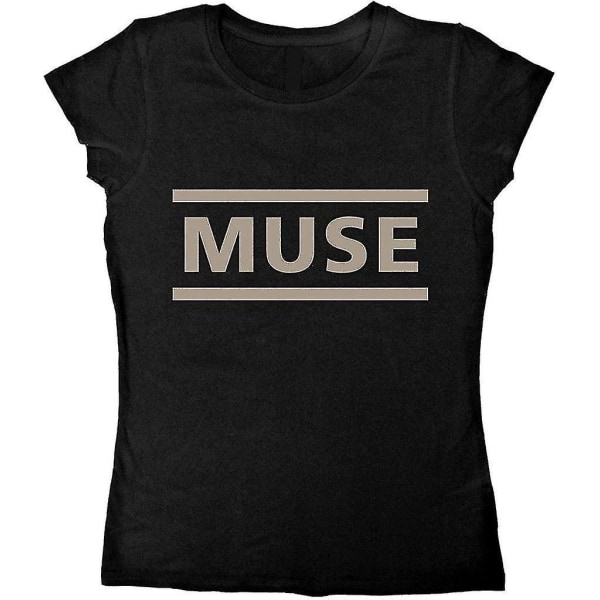 Dam Muse-logotyp Matt Bellamy Rock Heavy Metal Officiell T-shirt Dam Flickor M