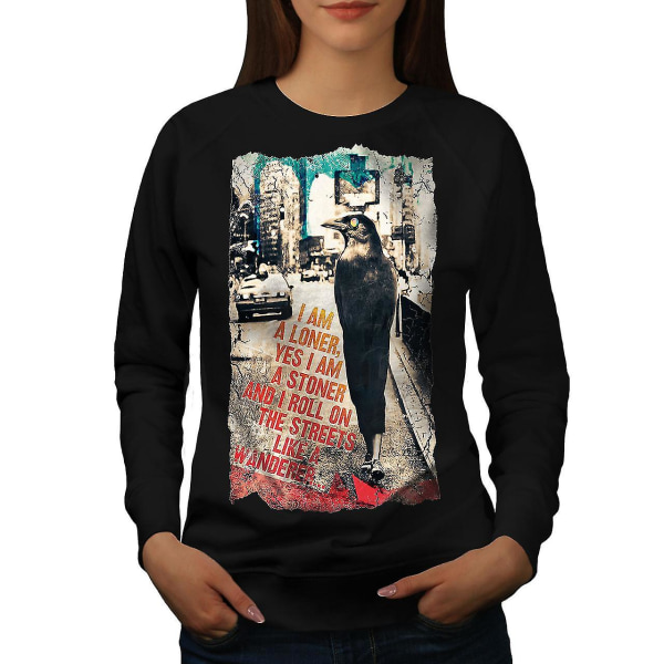 Loner Stoner City Animal Women Blacksweatshirt XL