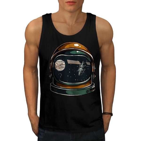 Cosmos Satellite Men Blacktank Top | Wellcoda M