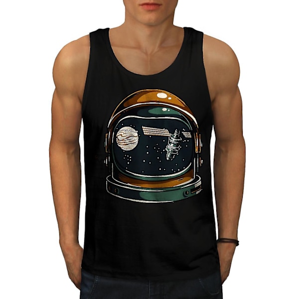 Cosmos Satellite Men Blacktank Top | Wellcoda XL