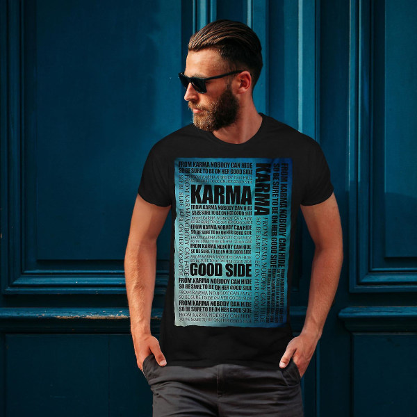 Karma Hide Saying Men Blackt-shirt L