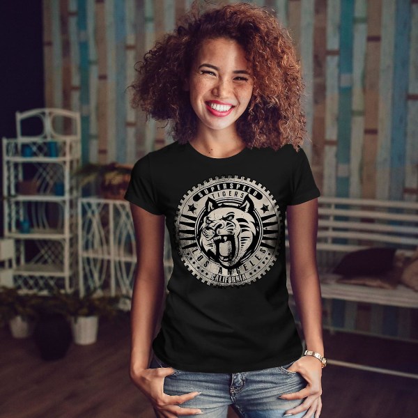 La Tigers Cat California Women Blackt-shirt S