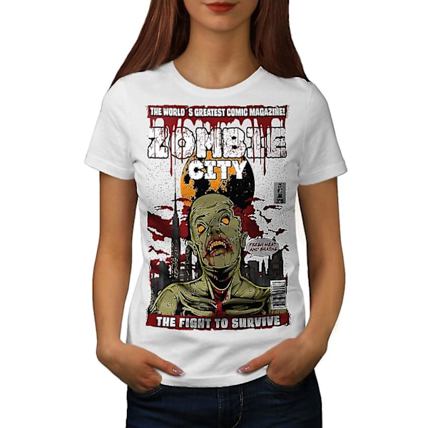 Survival Fight Zombie Whitet-shirt för kvinnor 3XL