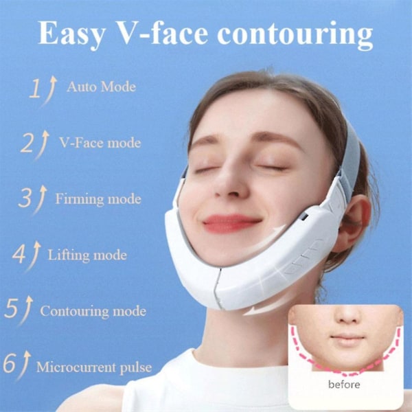 Lady Electric V-face Shaping Massager Ansiktslyftning Bantning Dubbel haka borttagning Vit