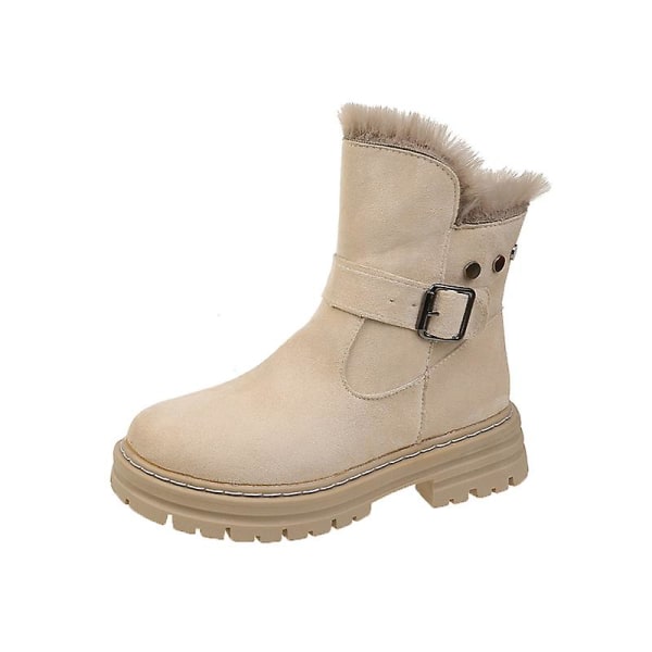 Dam Vinterstövlar Snow Boot Plysch Varma Skor Vattentät Boot 3128 Khaki 40