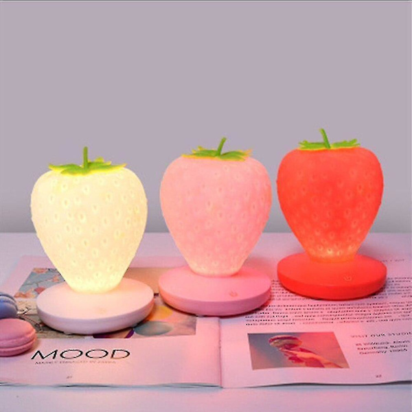 Lampor Creative Bordslampor Strawberry Night Lamps Röda