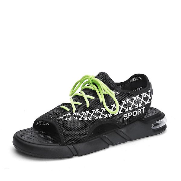 Herrsandaler Mjuka strandskor Surfingsporttofflor Luftkuddesandaler 1901 BlackGreen 41