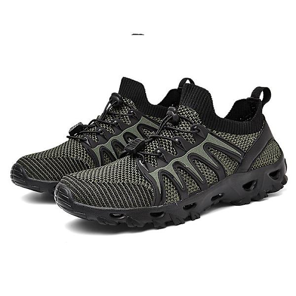 Herr vandringsskor Trailrunning Skor Halksäkra Fitness Promenad Jogging Sneakers 3C238 Green 41