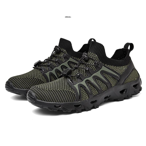 Herr vandringsskor Trailrunning Skor Halksäkra Fitness Promenad Jogging Sneakers 3C238 Green 43