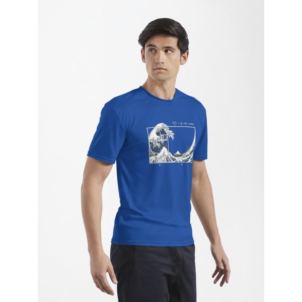 Den stora Fibonacci Wave Active T-shirten Royal Blue 3XL_Front