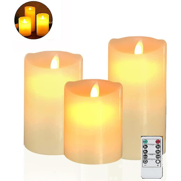 3x Led Flimrande Flame Candle Real Wax Led Candle Flameless Led värmeljus Candles Candle For Holiday