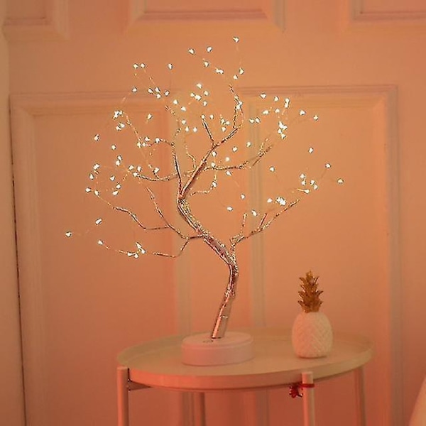 108 LED USB Bordslampa Koppartråd Jul Fire Tree Night Light (108 Lights White)