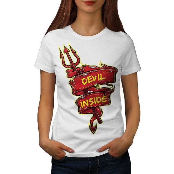 Devil Inside Funy Women Whitet-shirt L