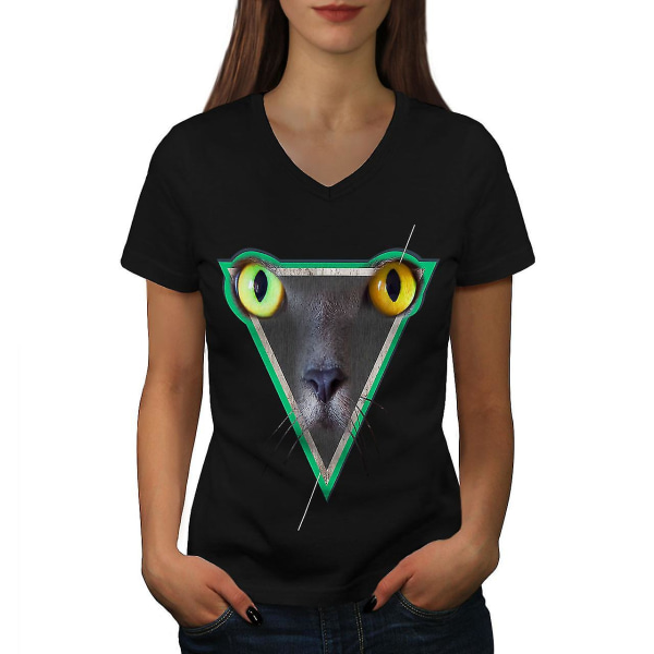 Sphynx Abstrakt ansikte T-shirt för kvinnor 3XL