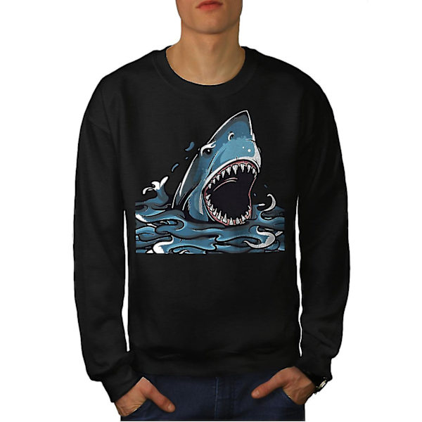 Shark Jaws Skrämmande djur Män Blacksweatshirt M