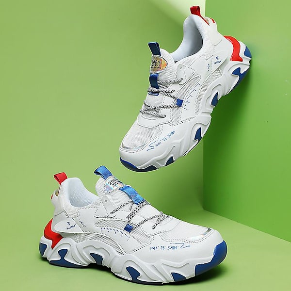 Basketskor för män Andas Sneakers Löparskor 3A6636 WhiteBlue 41