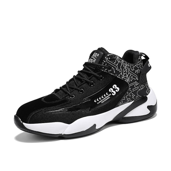Basketskor för män Mode Halkfria sneakers Andas Pojkar Flickor Sportskor 266 Black 42