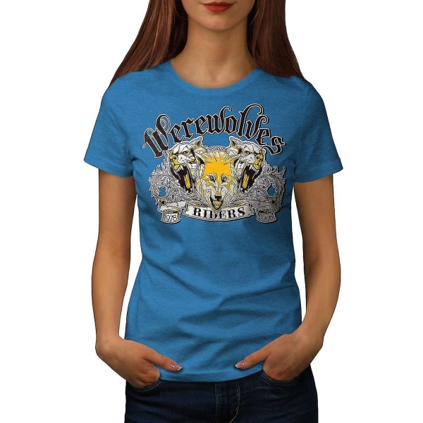 Werewolves Riders Biker Dam Royal Bluet-shirt 3XL