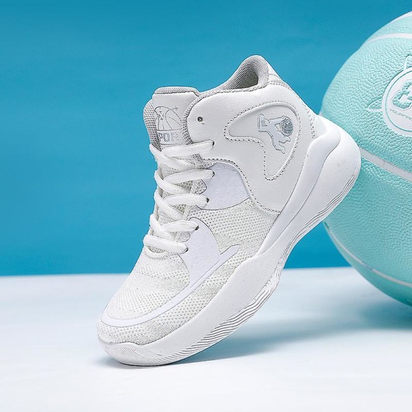 Barn Basketskor Mode Pojkar Flickor Sneakers Andas Sportskor Eht008 White 31