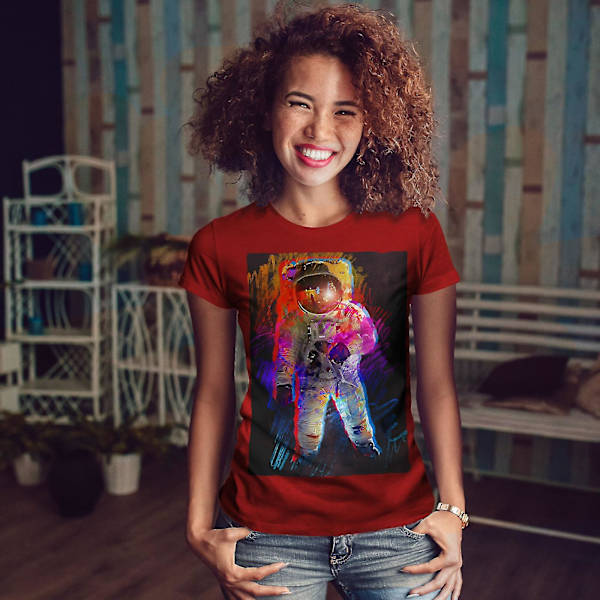 Man Of Space Walk Moon Kvinnor T-shirt M