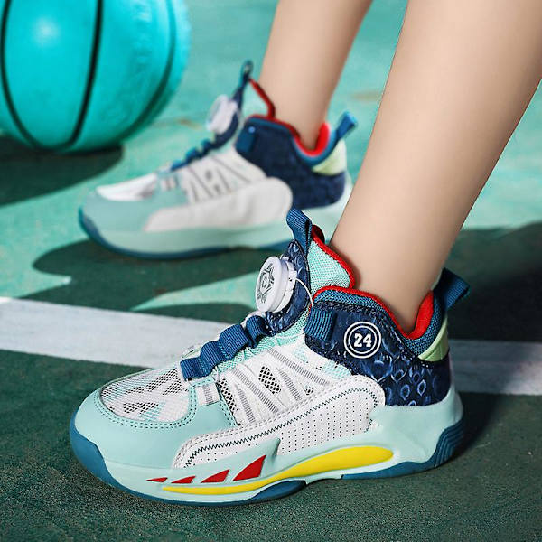 Barn Basketskor Mode Flickor Sneakers Andas Sportskor 3Al813 Blue 34