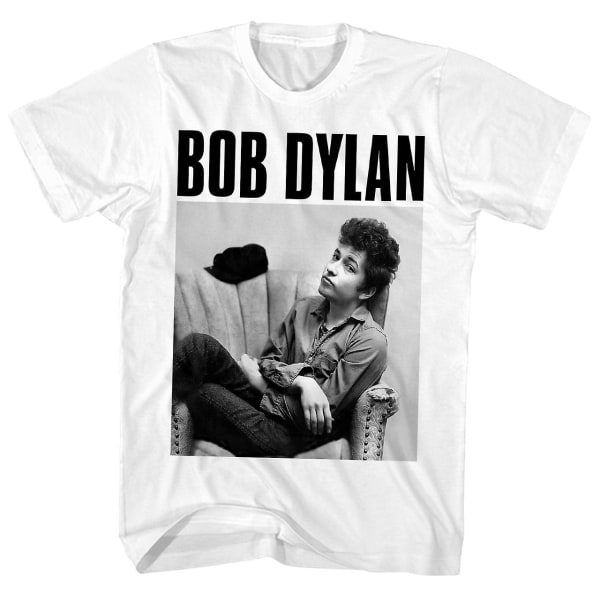 Bob Dylan T Shirt Sitter i fåtölj Porträtt Bob Dylan Shirt XL