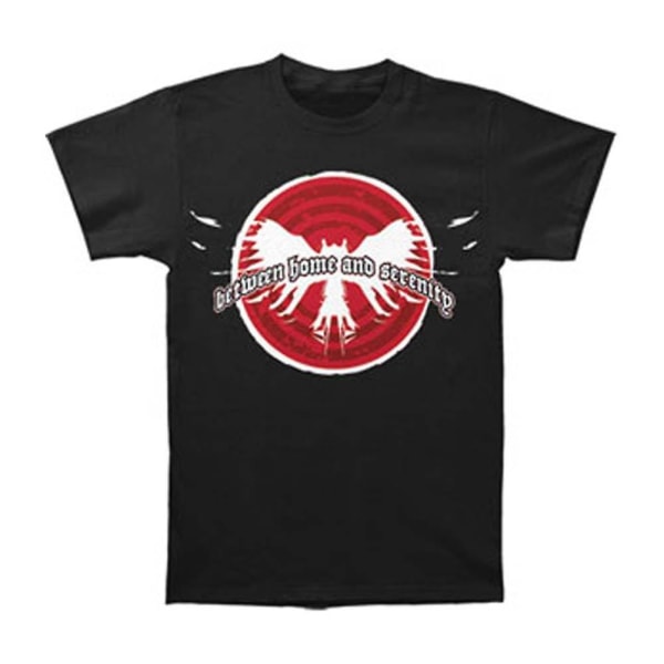 T-shirt med logotyp mellan hem och lugn M