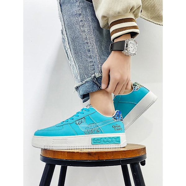 Herr Sneakers Andas Dam Skateboard Skor Löparskor Yjf076 Cyan 41