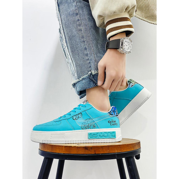 Herr Sneakers Andas Dam Skateboard Skor Löparskor Yjf076 Cyan 43