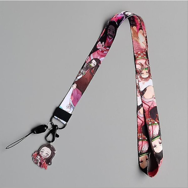 1 Set Demon Slayer Lanyard Kortfodral Kort Halsband Ribbon Id Bil 17