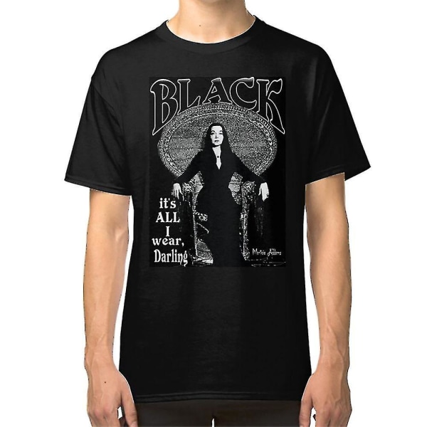"svart- Det är allt jag bär" - Morticia Addams T-shirt 3XL