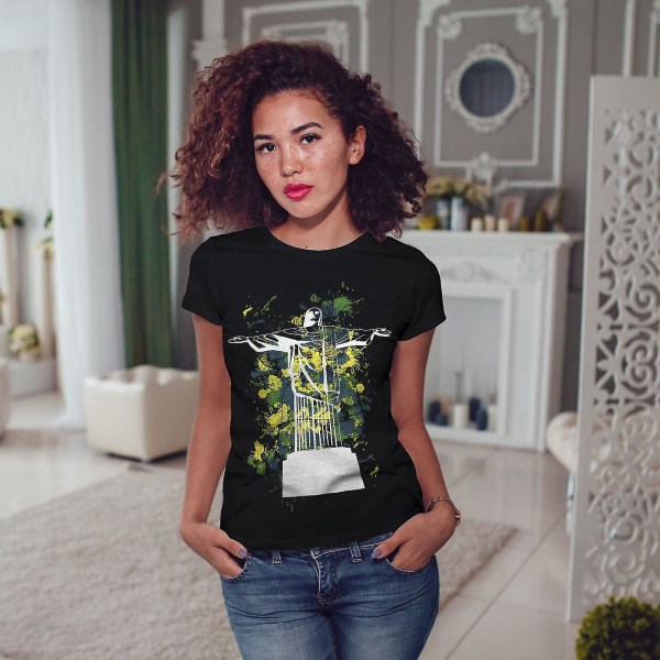 Christ Redeemer Brazil Women Blackt-shirt | Wellcoda XXL