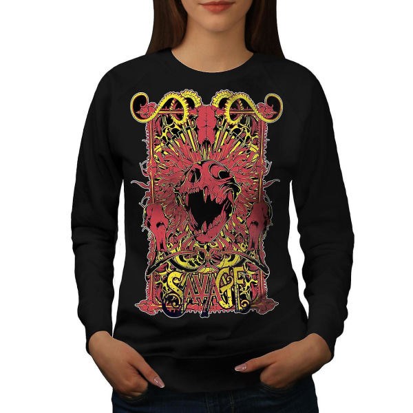 Savage Monster Art Women Blacksweatshirt | Wellcoda S