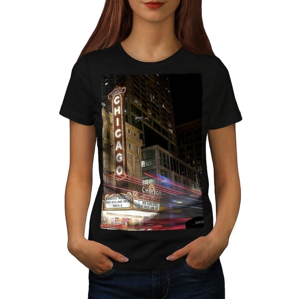 Chicago Street Fashion Women Blackt-shirt XL