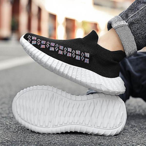 Sneakers för barn som andas löparskor Mode Sportskor Wz631 BlackWhite 34