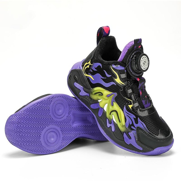 Kids Sneakers Andas löparskor Mode Sportskor YJ963 BlackPurple 29