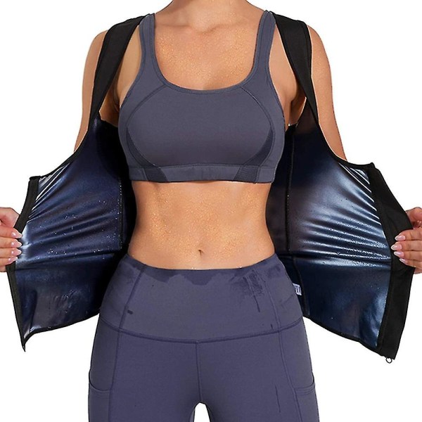 Dam Waist trainer Bastuväst Bantning Underkläder Viktminskning Skjorta Thermo Sweat Shapewear Linne Korsett Gym Fitness Workout,01 Asian size 2XL to 3XL