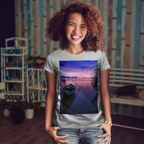 Båt Vacker himmel Kvinnor Royal Bluet-shirt M