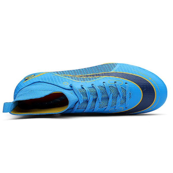 Fotbollsskor för män Spikes Fotbollsskor för ungdomar Ankelstövlar Athletic Sneaker 3C2588G Blue 37