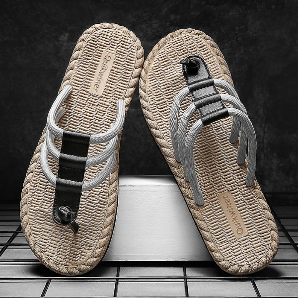 Herrsandaler Mode Casual Andas strandskor hgq223 Gray 43