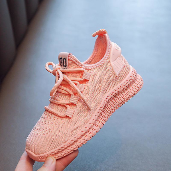Sneakers som andas löparskor Mode Pojkar Flickor Sportskor 3A1363 Pink 32