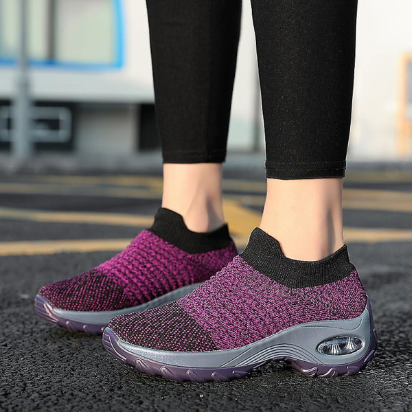 Damskor Mode lätta sneakers Air Cushion Shoes 1839 LightPurple 38